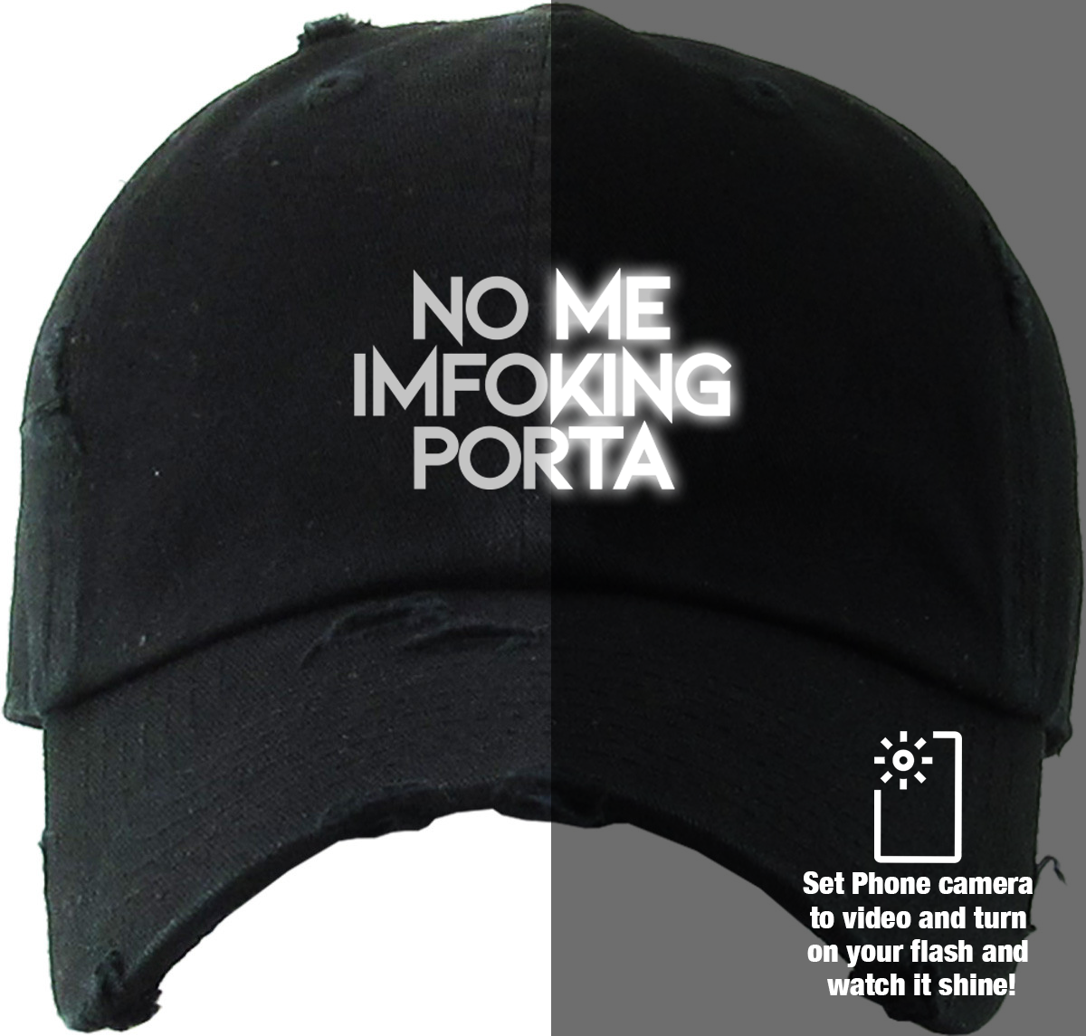 NO ME DISTRESSED DAD HAT