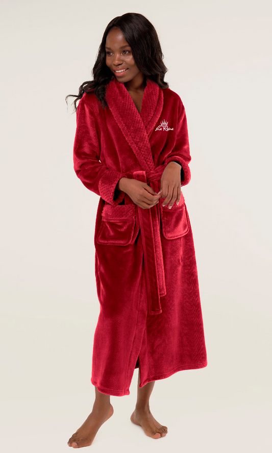 La Reina Plush Robe - Burgundy