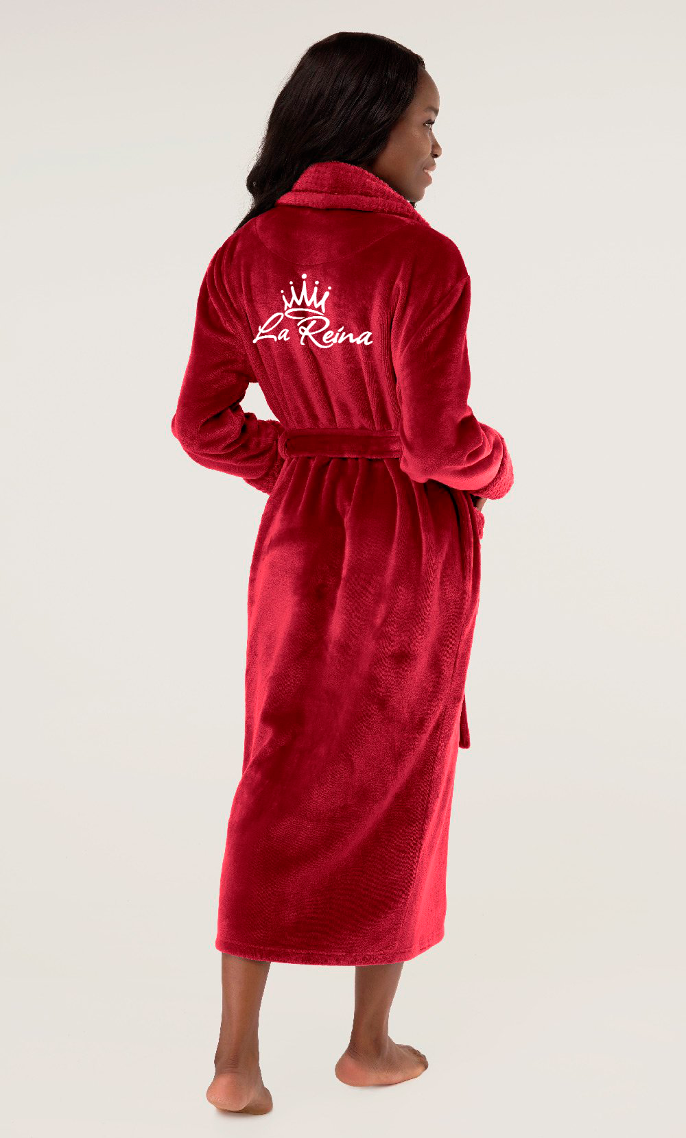 La Reina Plush Robe - Burgundy